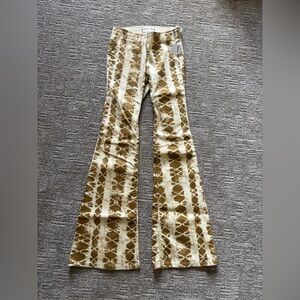 Free People Penny Pull-On Printed Flare Jeans